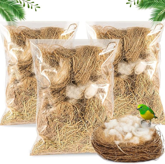 Sukh Bird Nesting Material - Bird Nests Bedding Hummingbird Nesting Material Mixing Canary Nesting Material Finch Nesting Material Parakeet Nesting Materials for Cage,Gardens,Tree Trunks (3)