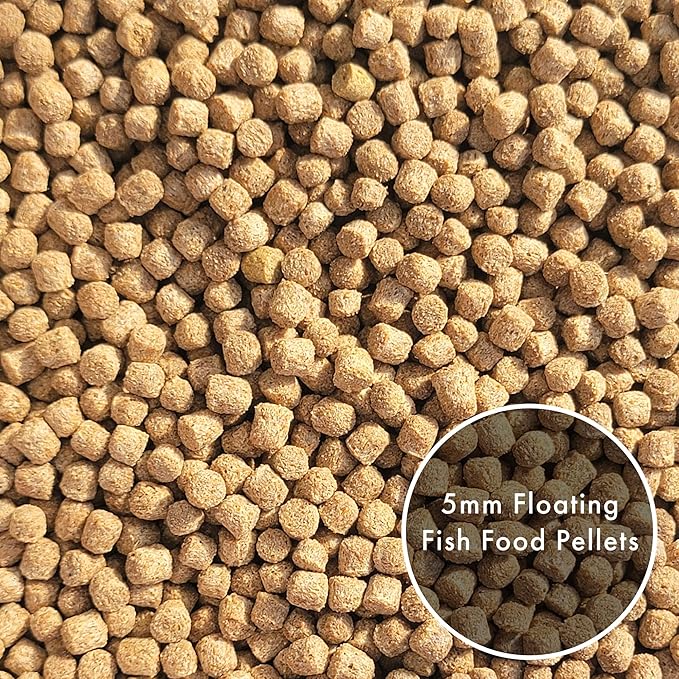 HALF OFF PONDS Show & Grow Koi Fish Food - 10 lb Floating Pellets, 5mm Size - Goldfish Food for Ponds - 35% Protein with Beta Carotene & Vitamins - Enhances Color Vibrancy & Body Definition