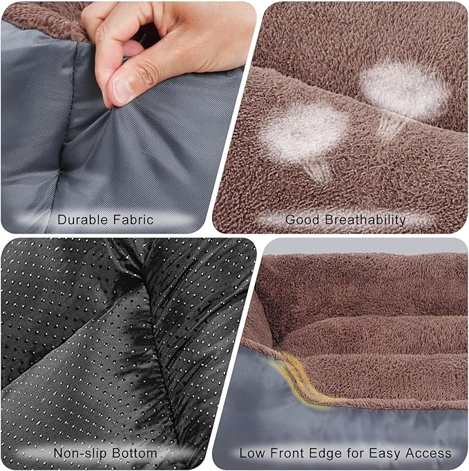 Small Dog Bed, Soft Breathable Dog Bed Machine Washable, Pet Bed with Anti-Slip Bottom