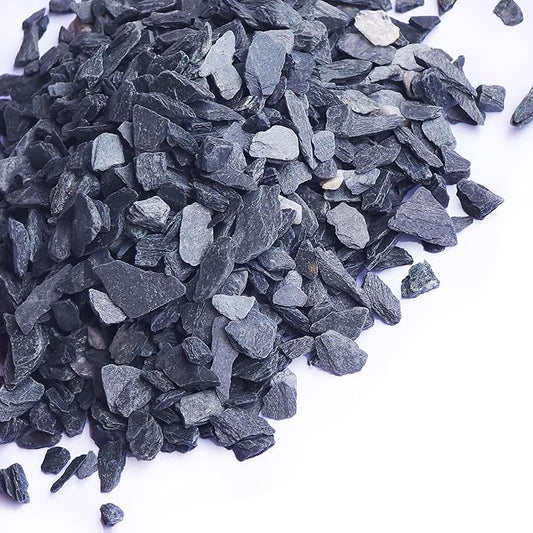 Small World Slate & Stone Aquarium Gravel 14 lbs - Natural Substrate for Aquascaping Planted, Freshwater and Saltwater Tanks - Grey - Gravel Size Approx. 1/4"-1/2" (14 lbs)