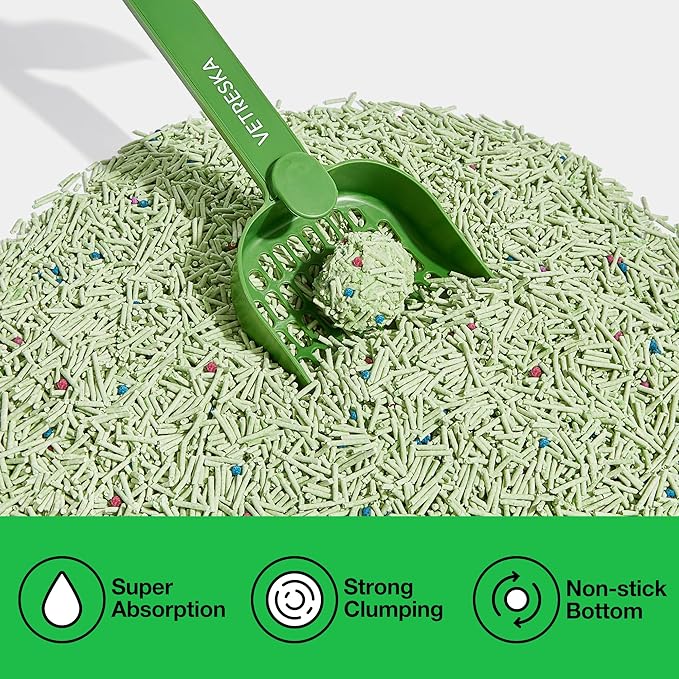 VETRESKA Tofu Cat Litter, Natural Kitty Litter Strong Clumping Flushable Cat Litter Pellets Ultra Absorbent, Odor Control, Dust-Free, Low Tracking Eco-Friendly Tofu Litter, Greentea(5.5lb×4bags)