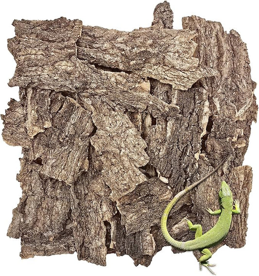 VCEPJH Reptile Bark Bedding,2 LB Natural Cork Bark for Reptiles Flat Cork Wood Terrarium Substrate Tank Supplies for Snake Spiders Bearded Dragons Hermit Crabs Geckos
