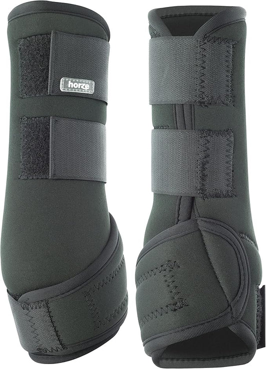 HORZE Brushing Splint Boots for Horses (Pair) - Durable Neoprene, Secure Closure, Lightweight - Black - S